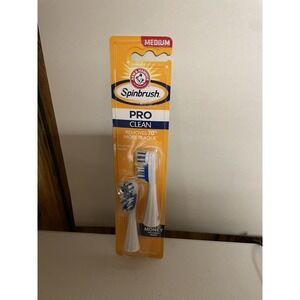 New Arm & Hammer Spinbrush Pro Clean Replacement Toothbrush 2 Heads SOFT NIP